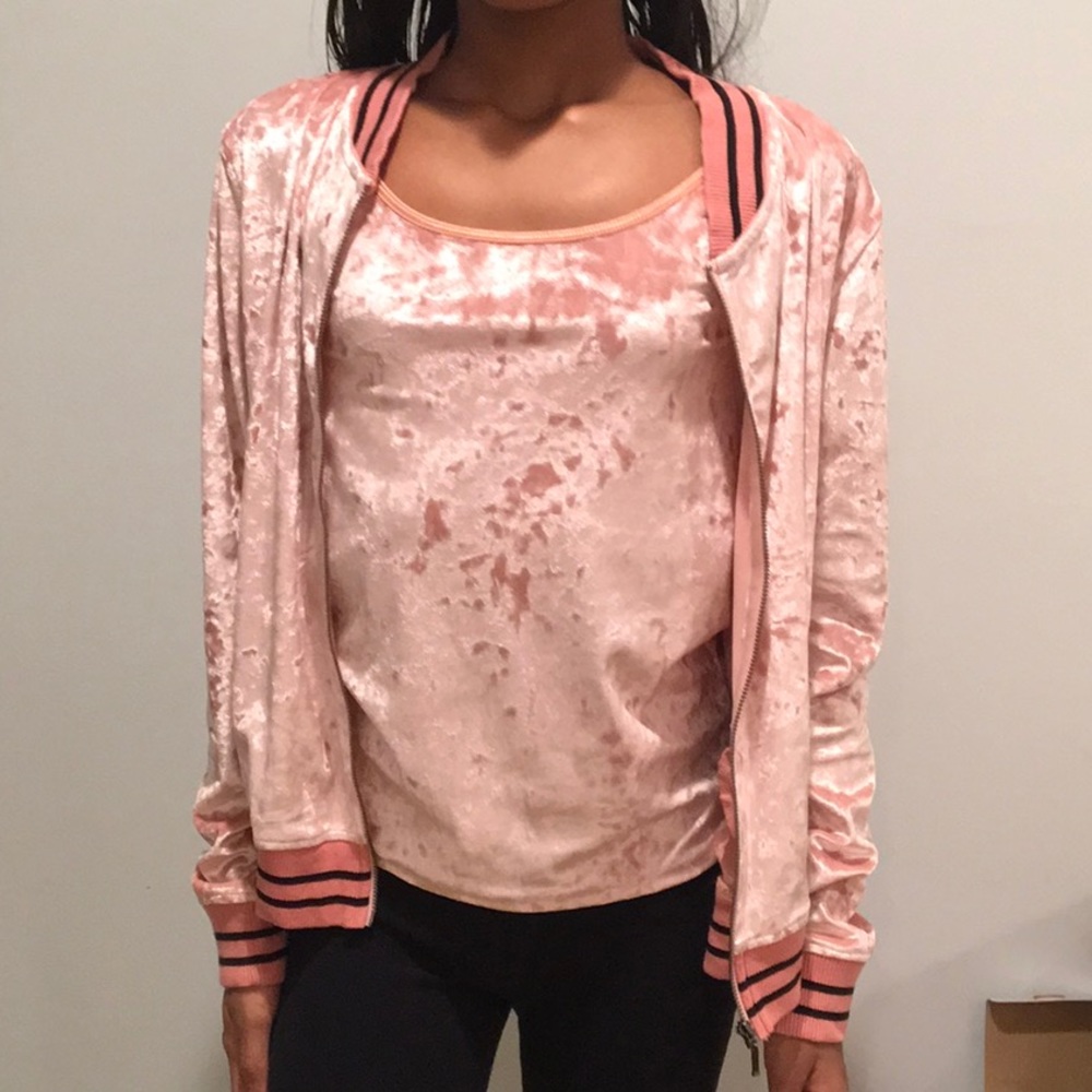 Tang top and bomber jacket